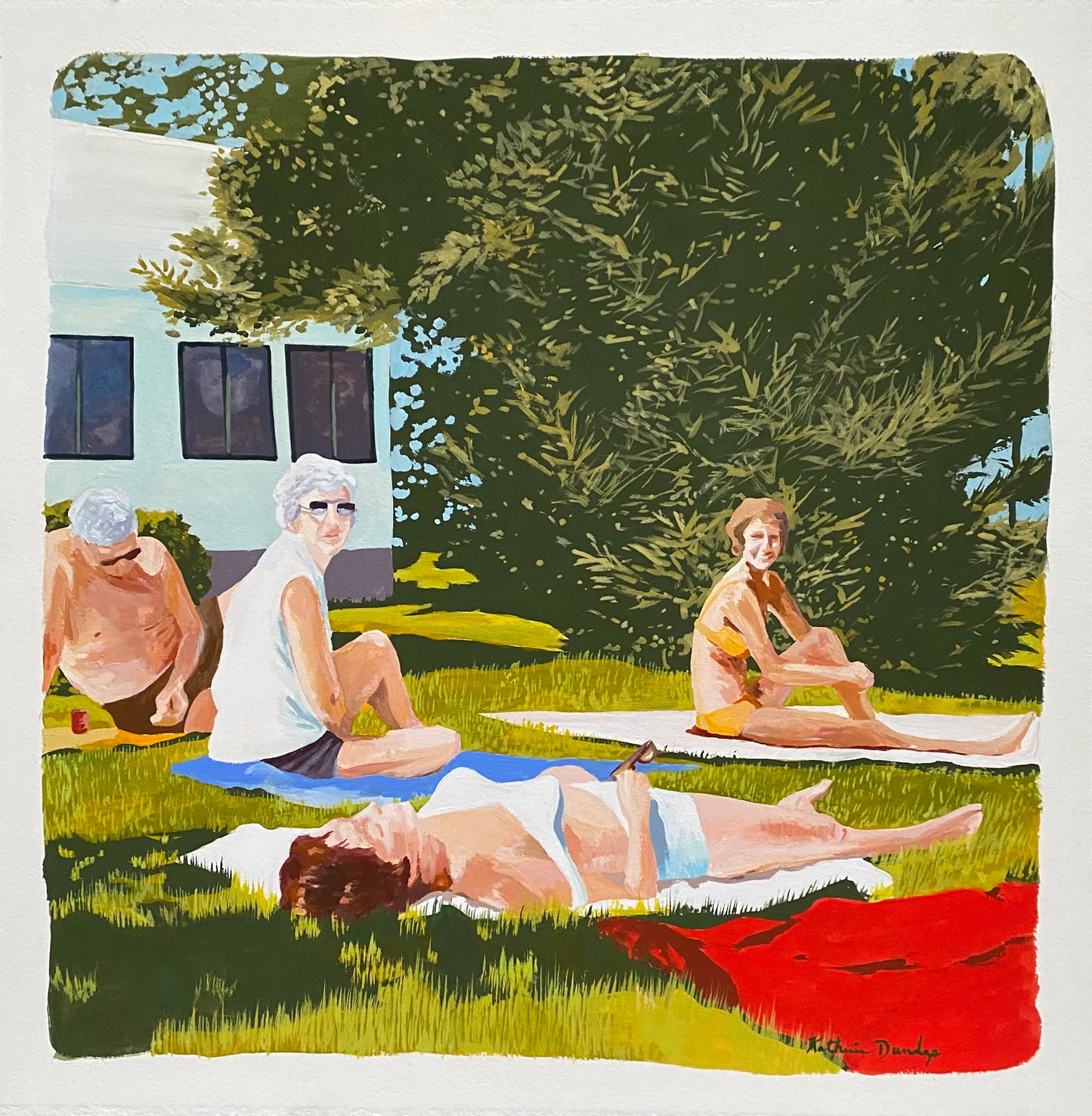 Sunbathing Family