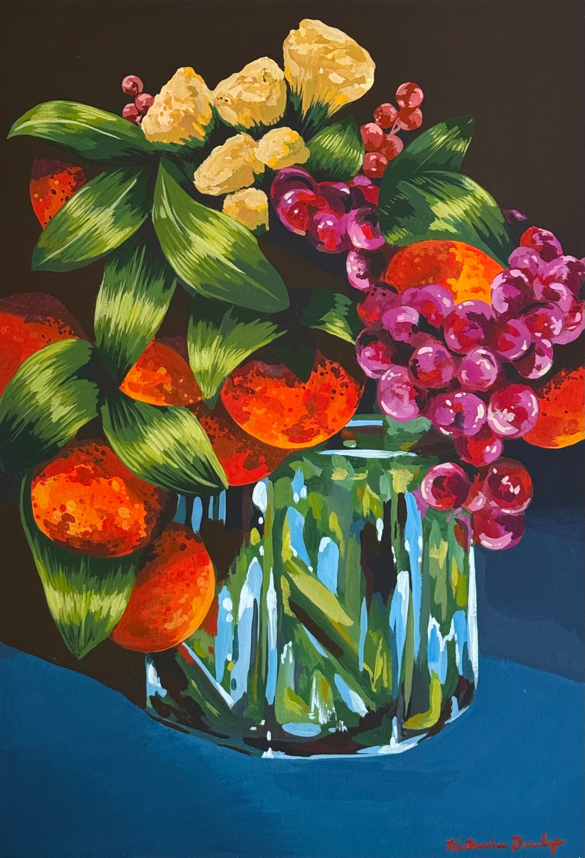 Moody Oranges in Blue