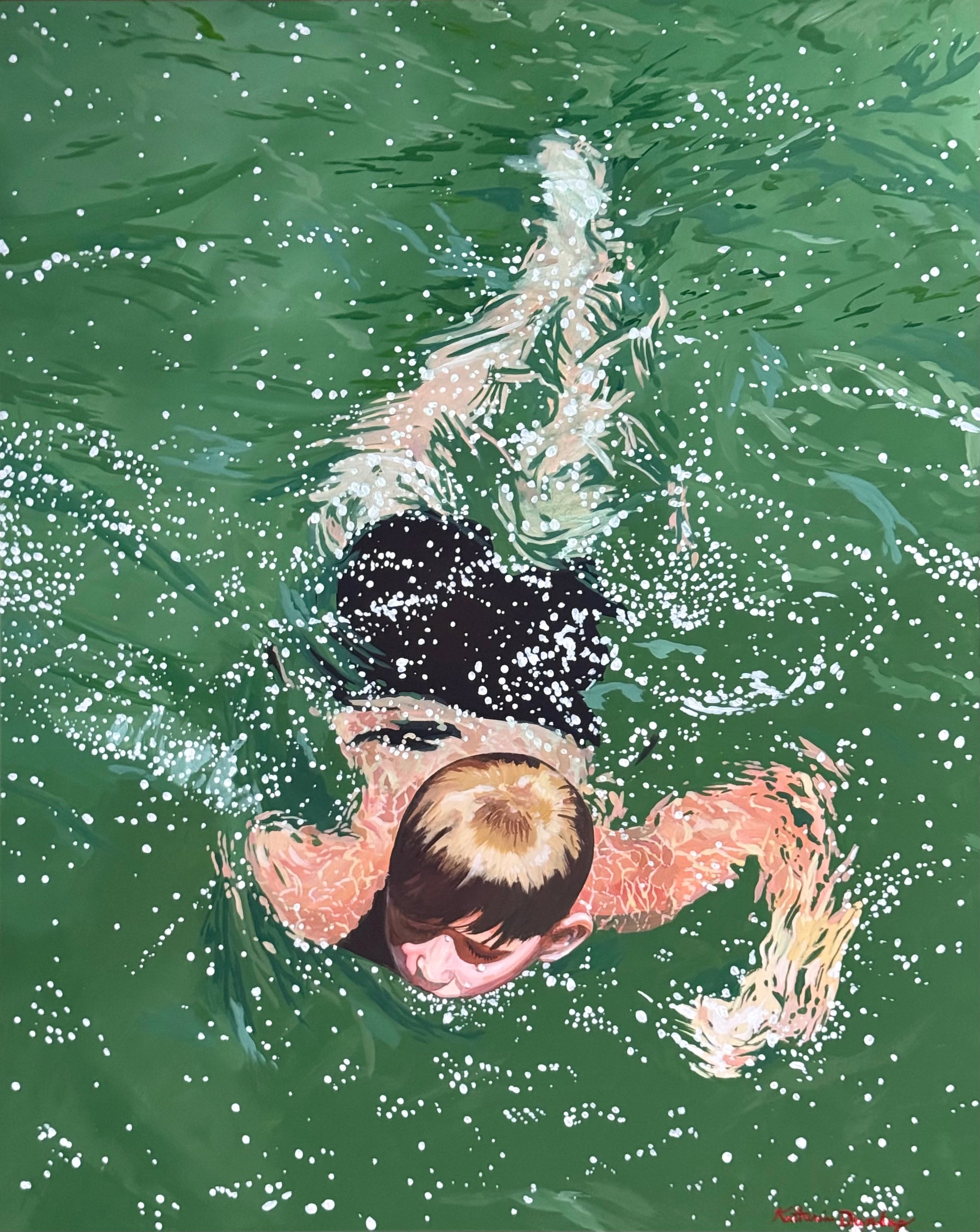 Boy Swimming Back 24”x30”